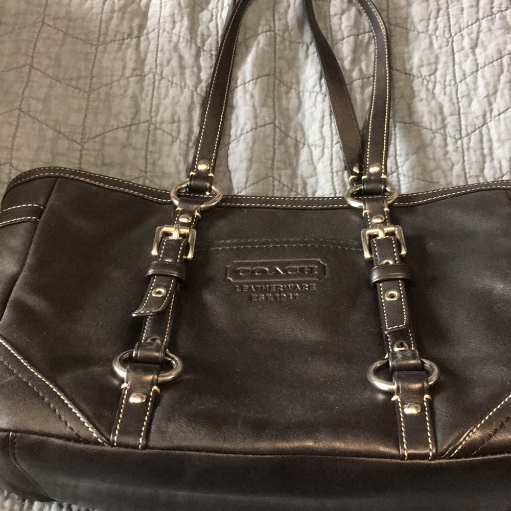 Coach black leather